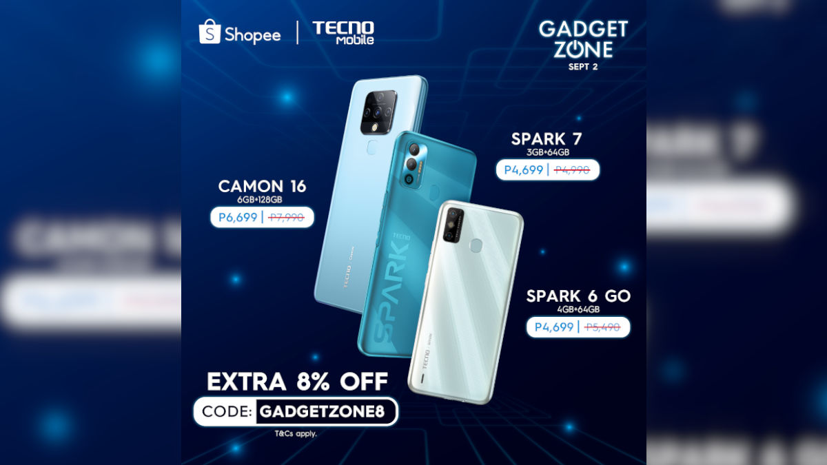 Enjoy Deals from TECNO Mobile on Shopee Gadgetzone on September 2