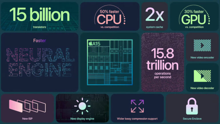 iPhone 13 series A15 Bionic chip