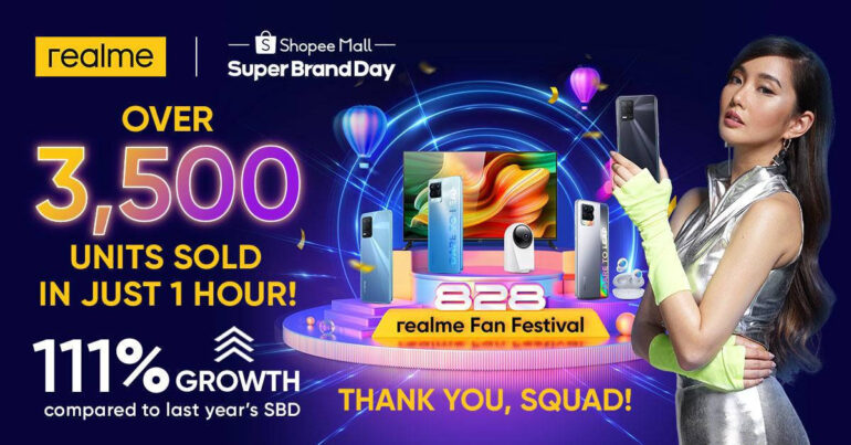 realme Shopee Super Brand Day Sale 3500 units sold