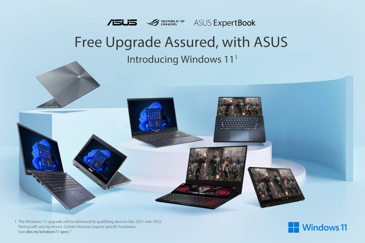 ASUS and ROG Laptops to be Updated with Windows 11