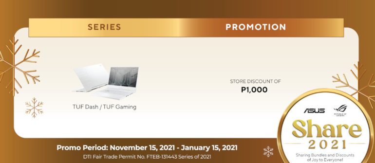 ASUS Share 2021 Holiday promo - TUF Gaming