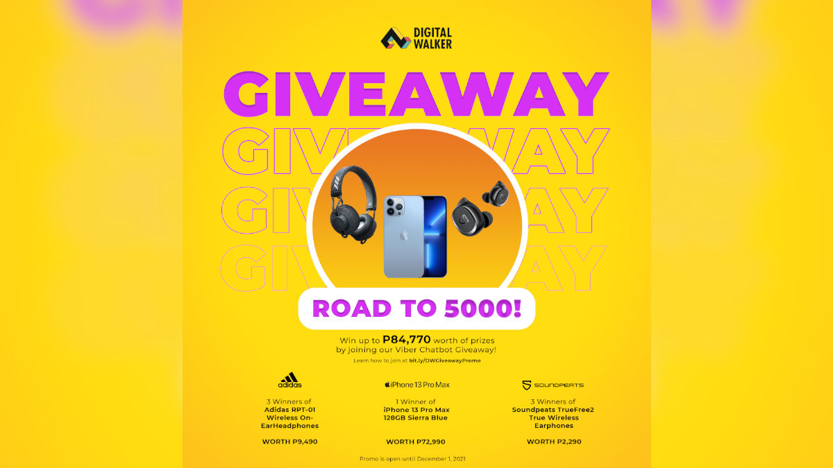 Get a Chance to Win Up to an iPhone 13 Pro Max and more with the Digital Walker Viber Chatbot Giveaway