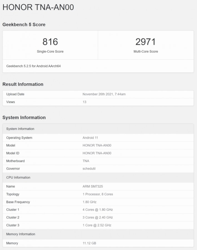 HONOR-60-Pro-Geekbench-listing