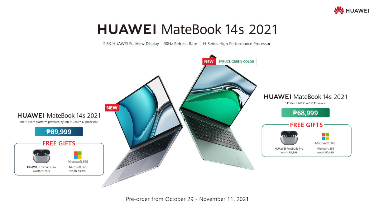 Huawei MateBook 14s 2021 Available for Pre-order until November 11