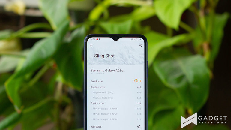 Samsung Galaxy A03s review - 3DMark Sling Shot