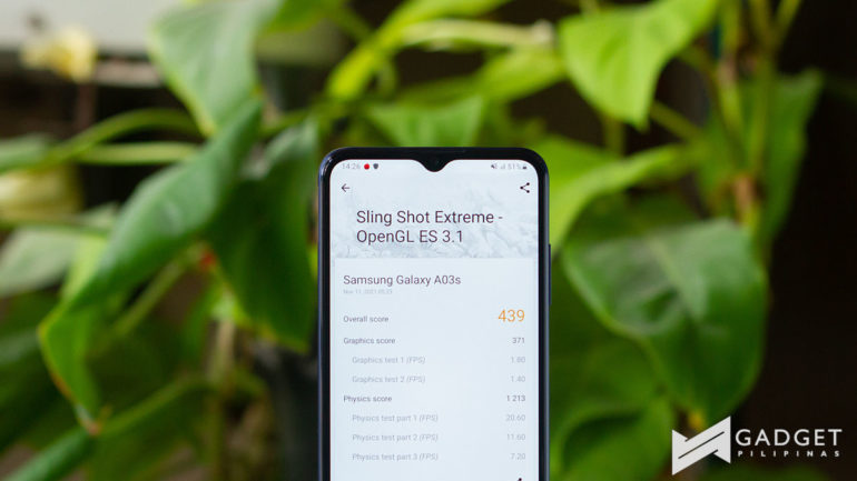 Samsung Galaxy A03s review - 3DMark Sling Shot Extreme