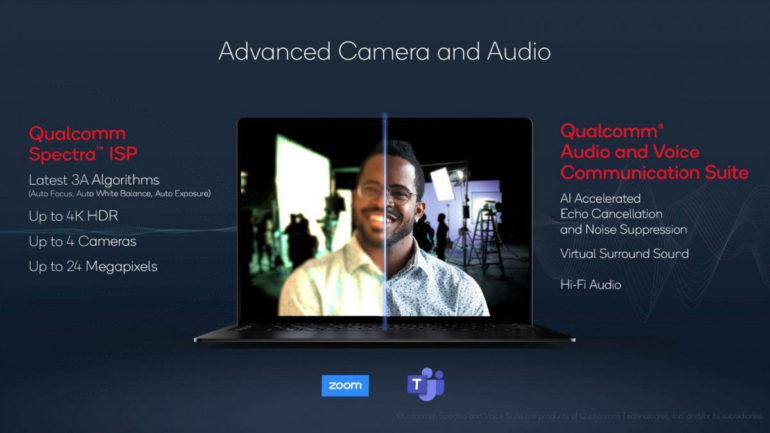 Qualcomm Snapdragon 8cx Gen 3 camera and audio