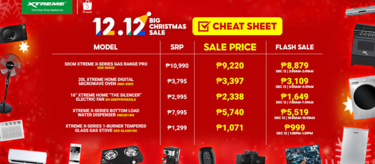 XTREME Appliances - Shopee 12.12 Big Christmas Sale - cheat sheet 3