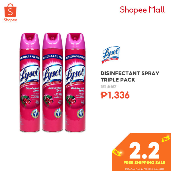 Shopee 2.2 Free Shipping Sale - Lysol