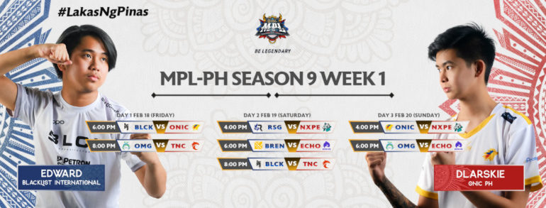 Blacklist International - ONIC PH - MPL-PH Season 9 - Week 1 schedule