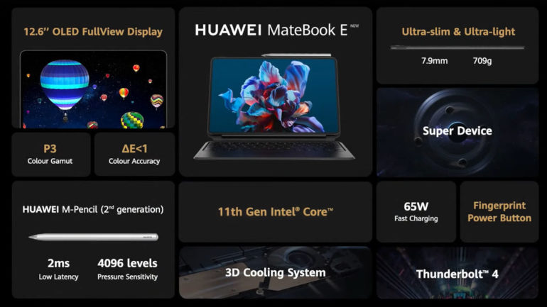 Huawei Matebook E - MWC 2022 - features