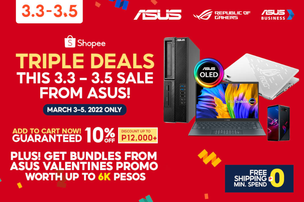 ASUS and Republic of Gamers Announce 3.3 Triple Deals Until March 5, 2022