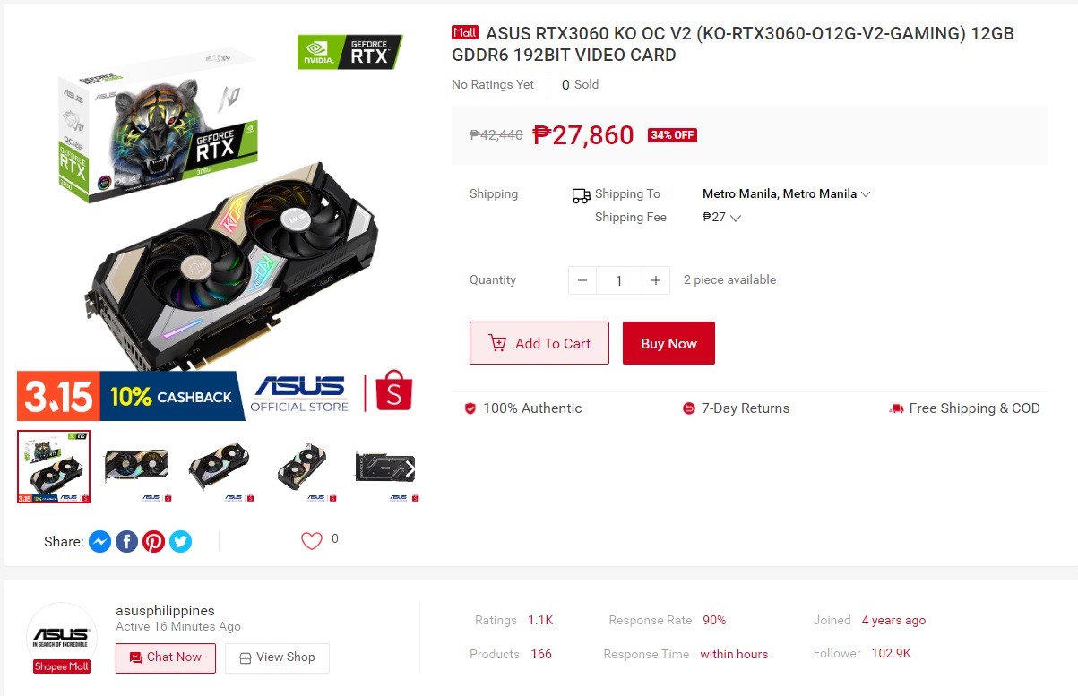 ASUS RTX 3060 KO Philippines price RTX 3060 KO Price PH