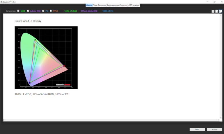 ASUS Zenbook 14X OLED Review - SpyderXPro 5.4 color gamut