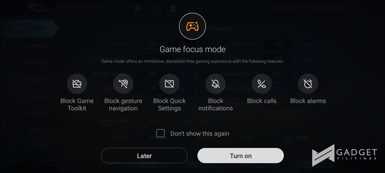 Game Toolkit Game Focus Mode