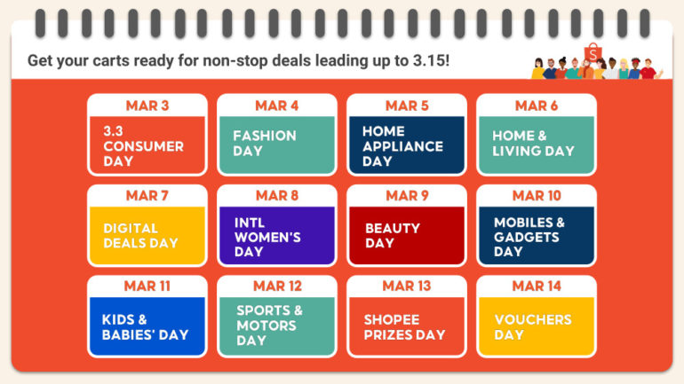 Shopee 3.3-3.15 calendar