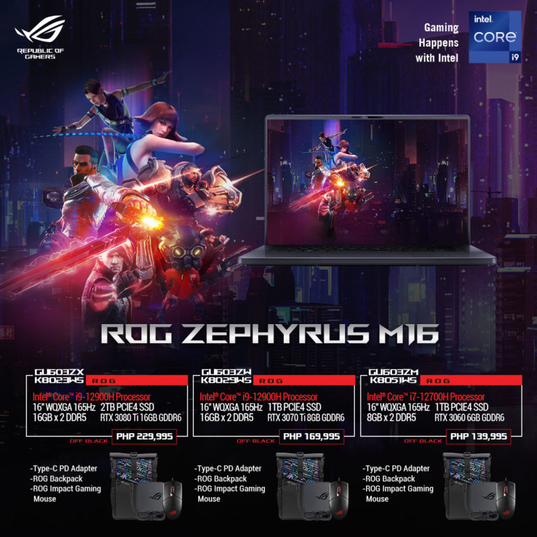 ROG Zephyrus M16 2022 Configurations