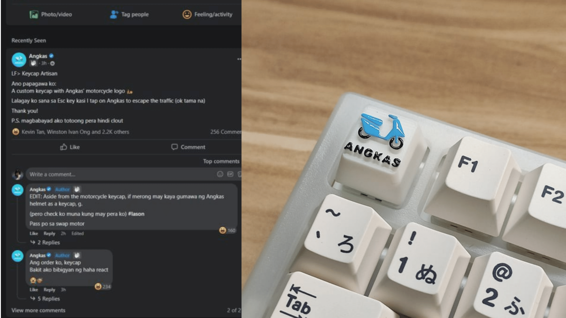 Angkas Joins Keyboard Addicts PH; Angkas Artisan Keycap Coming Soon?