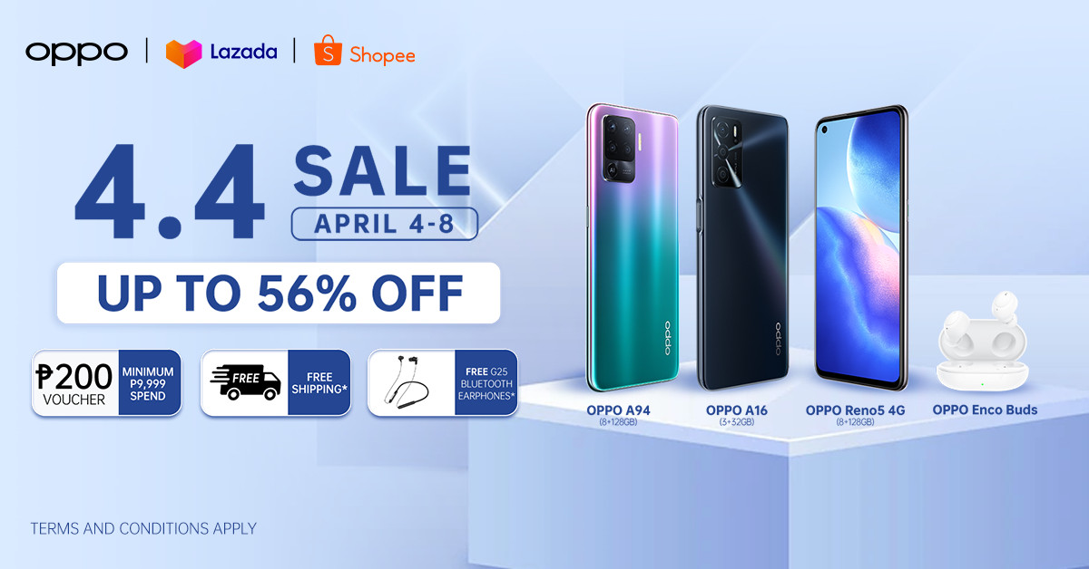 Enjoy Deals and Discounts Up to 56% Off During the OPPO 4.4 Super Brand Day Sale