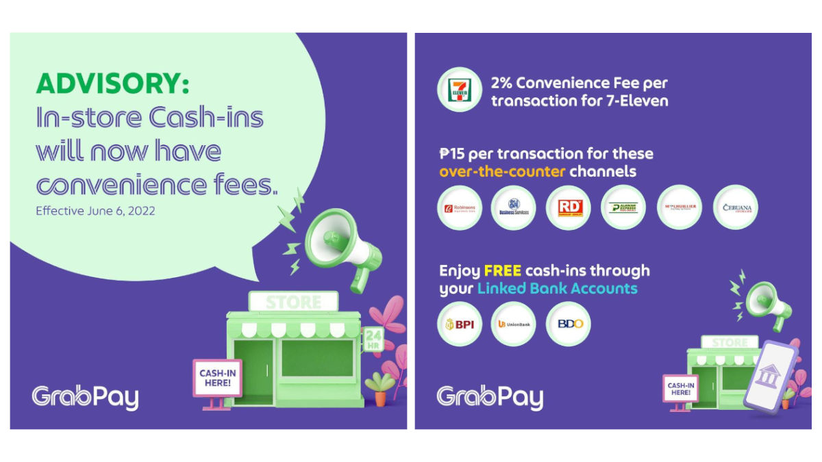 GrabPay Introduces Convenience Fees for Over-the-counter Cash-in Transactions Starting June 6, 2022