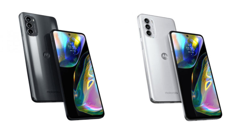 Moto G82 Gray and White colorways