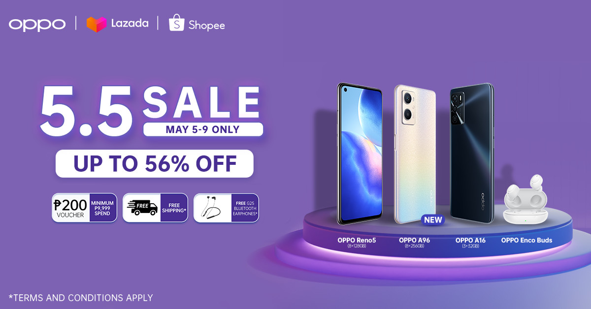 Enjoy Up to 56% off and Treats at the OPPO 5.5 Super Brand Day Sale