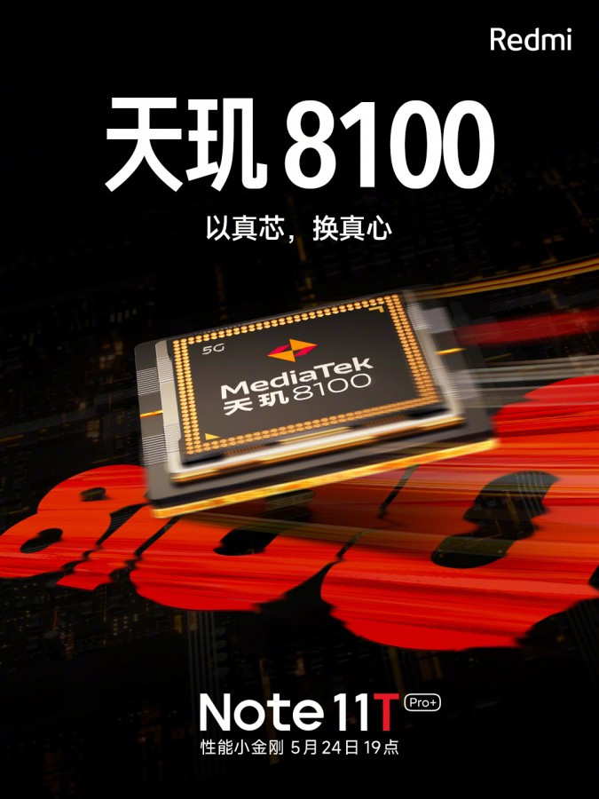 Redmi Note 11T series - Dimensity 8100 chipset