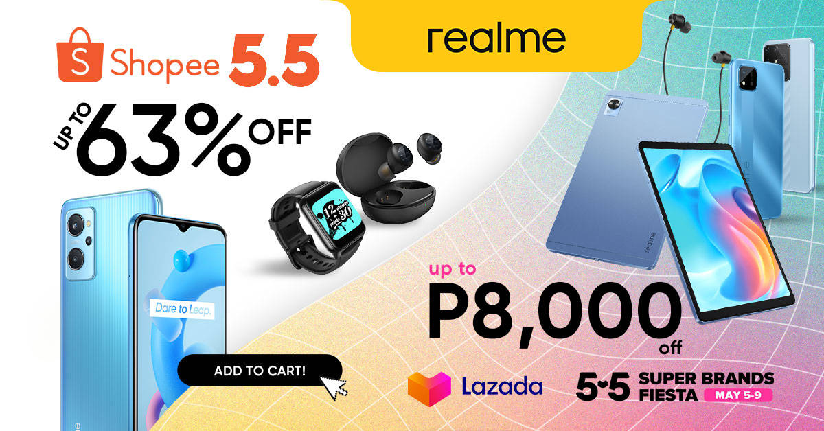 Get realme Products for Up to PHP 8,000 Off this 5.5