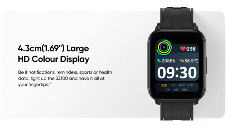 realme TechLife Watch SZ100 teaser - display