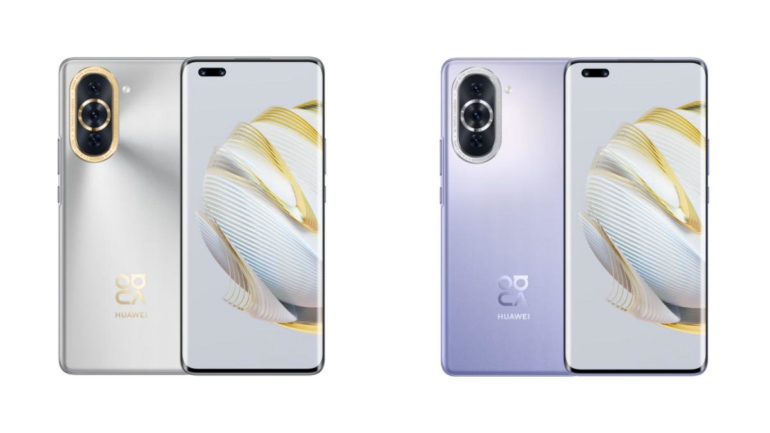 Huawei nova 10 Pro silver and purple