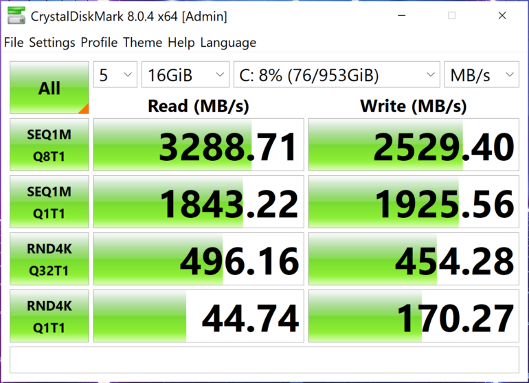 Lenovo Yoga Slim 9i Review SSD Benchmark 16GB