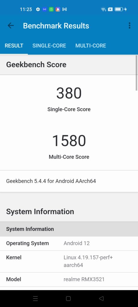 Realme 9 4G Review Geekbench Benchcmark