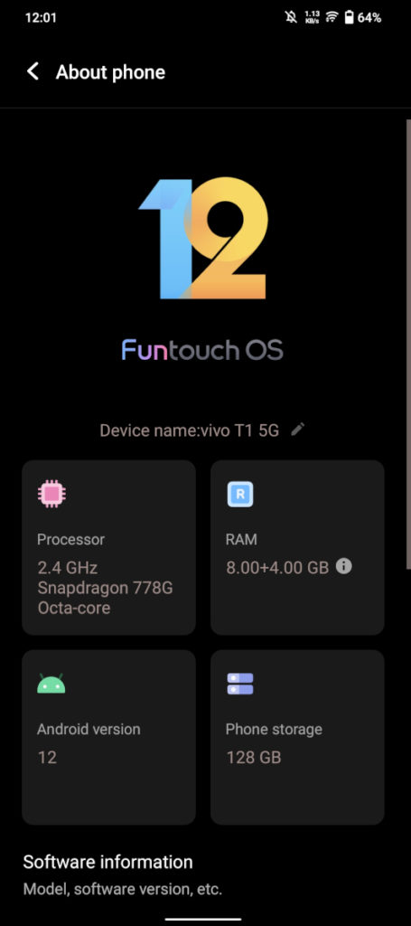 vivo T1 5G Review - FunTouch OS 12