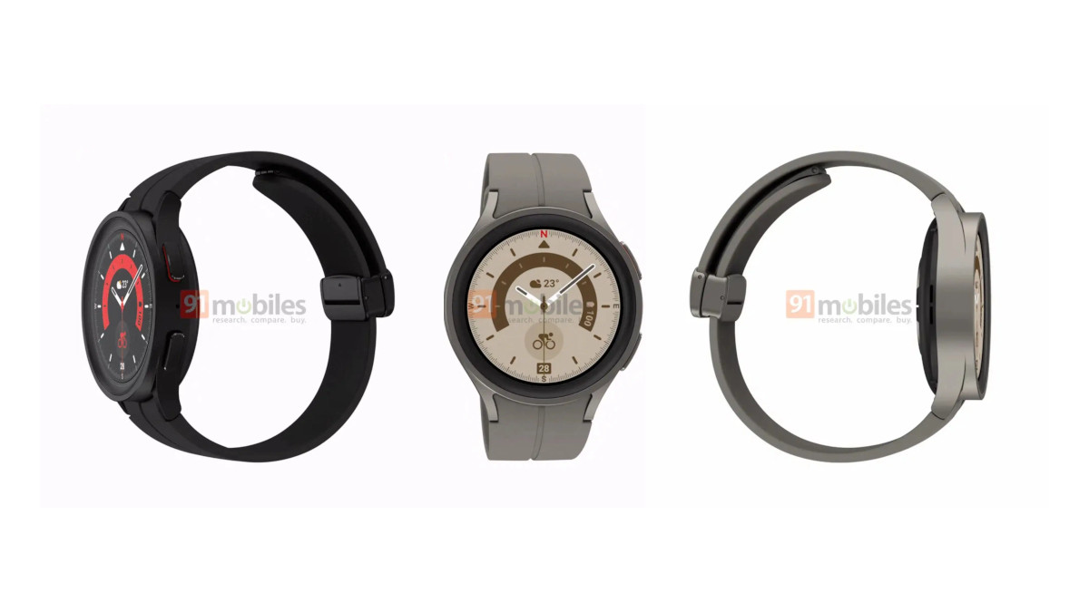 Samsung Galaxy Watch5 and 5 Pro Renders Leak Revealing Their Design