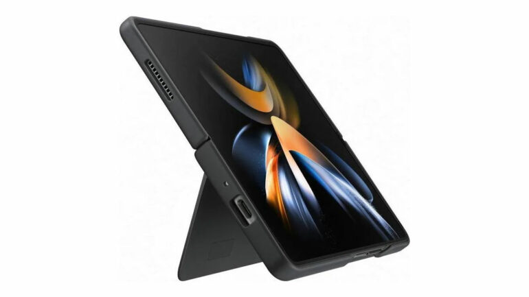 Galaxy-Fold4-Leather-case-stand-front-view-1