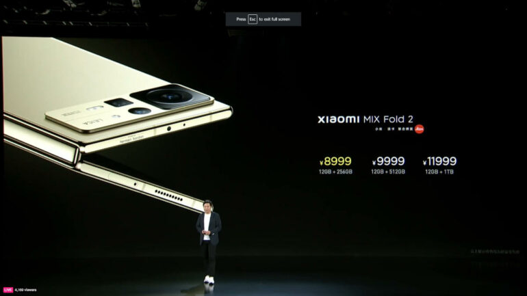 Xiaomi Mix Fold 2 price
