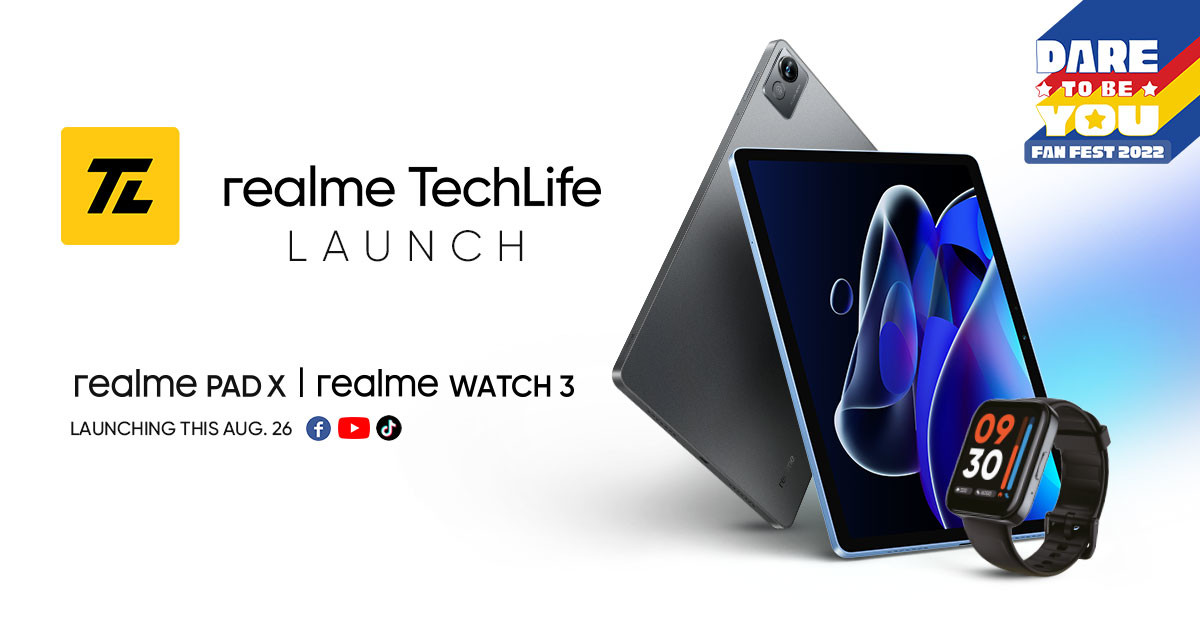 realme Pad X and Watch 3 Set to Debut in PH on August 26