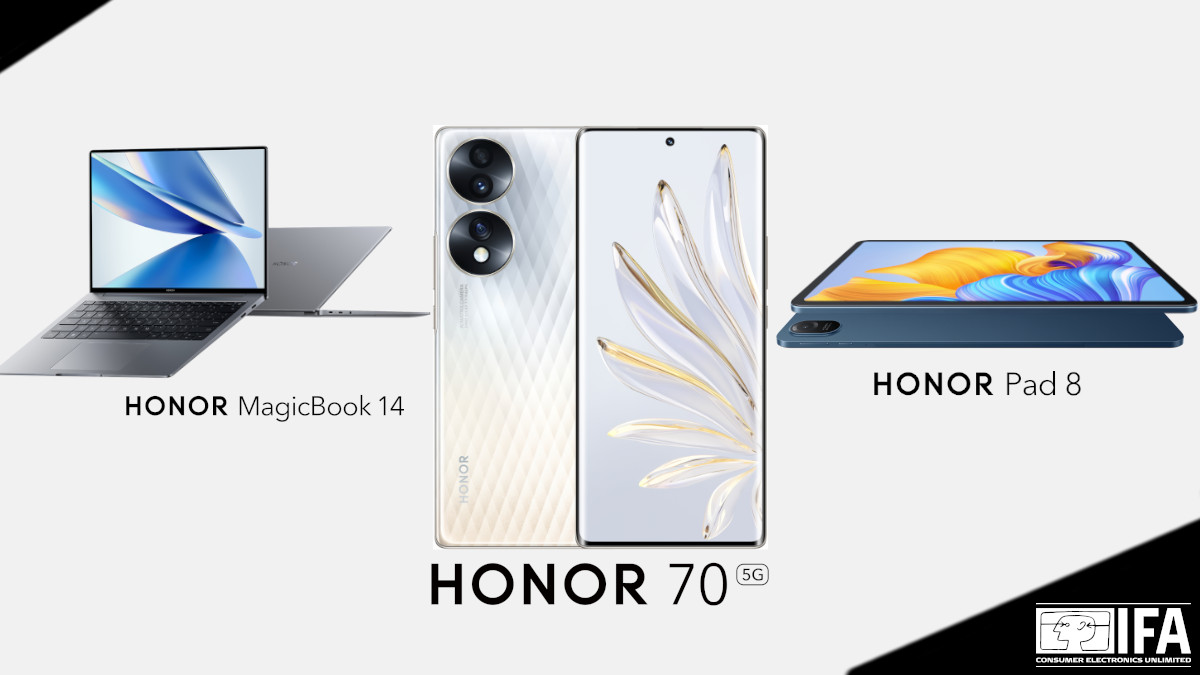 HONOR 70, MagicBook 14, and Pad 8 Introduced in Europe at IFA Berlin 2022
