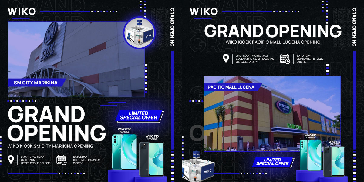 WIKO to Open Kiosks in SM City Marikina and Pacific Mall Lucena on September 10