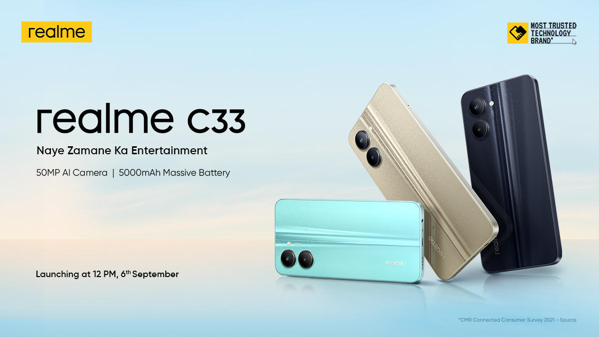 realme C33 Design and Specs Revealed Ahead of Its September 6 Launch