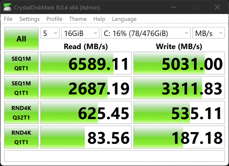 ASUS Zenbook Pro 14 DUO OLED UX8402 Review Storage Benchmark