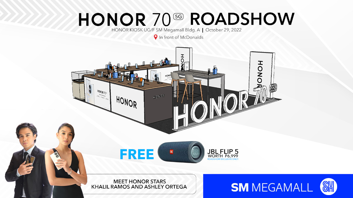 Try Out the HONOR 70 5G at the HONOR Roadshow in SM Megamall Until November 2