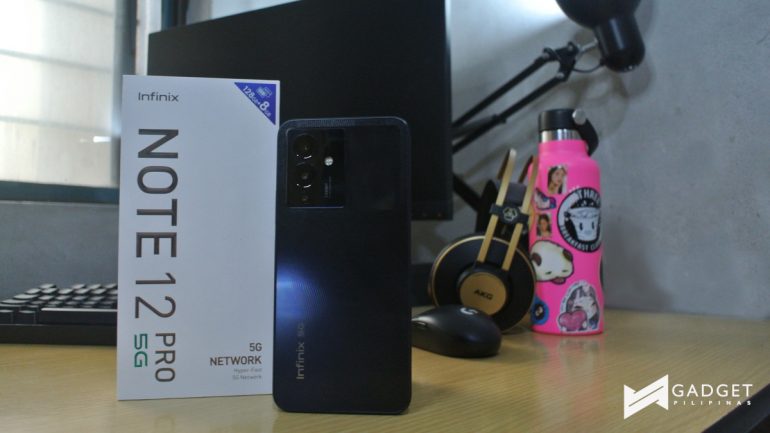 Infinix NOTE 12 Pro 5G Review - back with box - 2