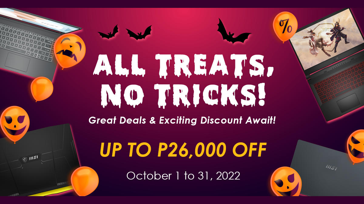 MSI Halloween Sale Offers Various Laptops with up to PHP 26,000 Discount