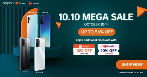 Score Deals of Up to 56% Off on the OPPO 10.10 Mega Sale from October 10 to 14