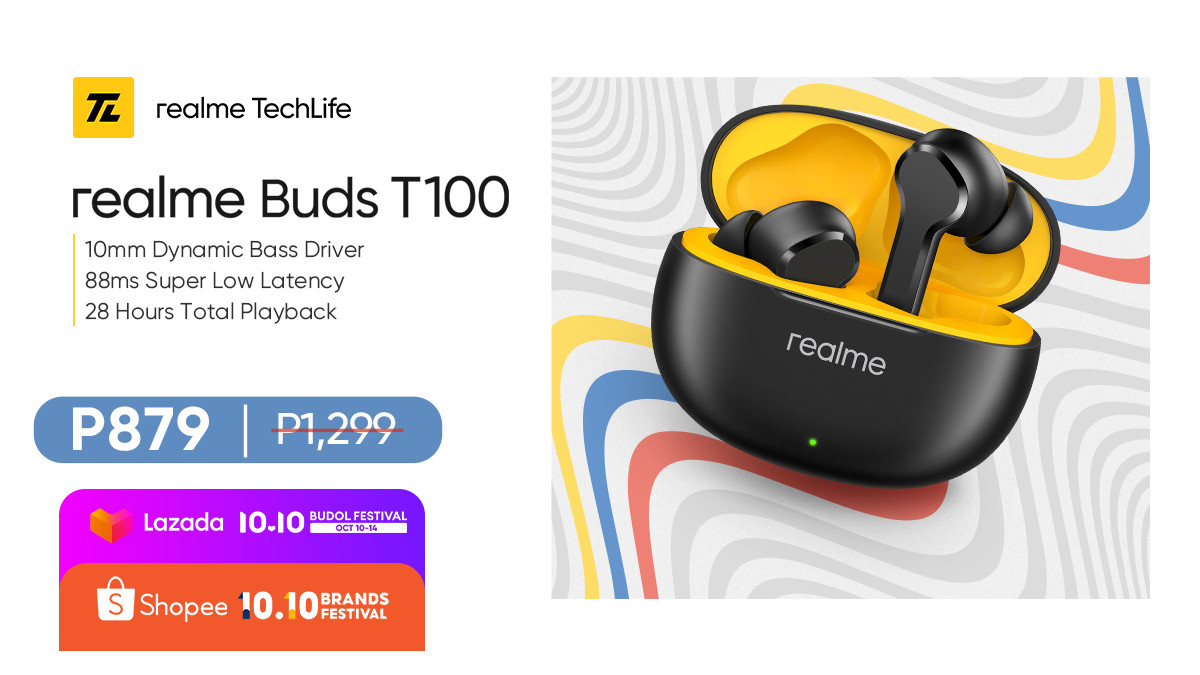 realme Buds T100 Now Available in PH with PHP 420 Off on 10.10