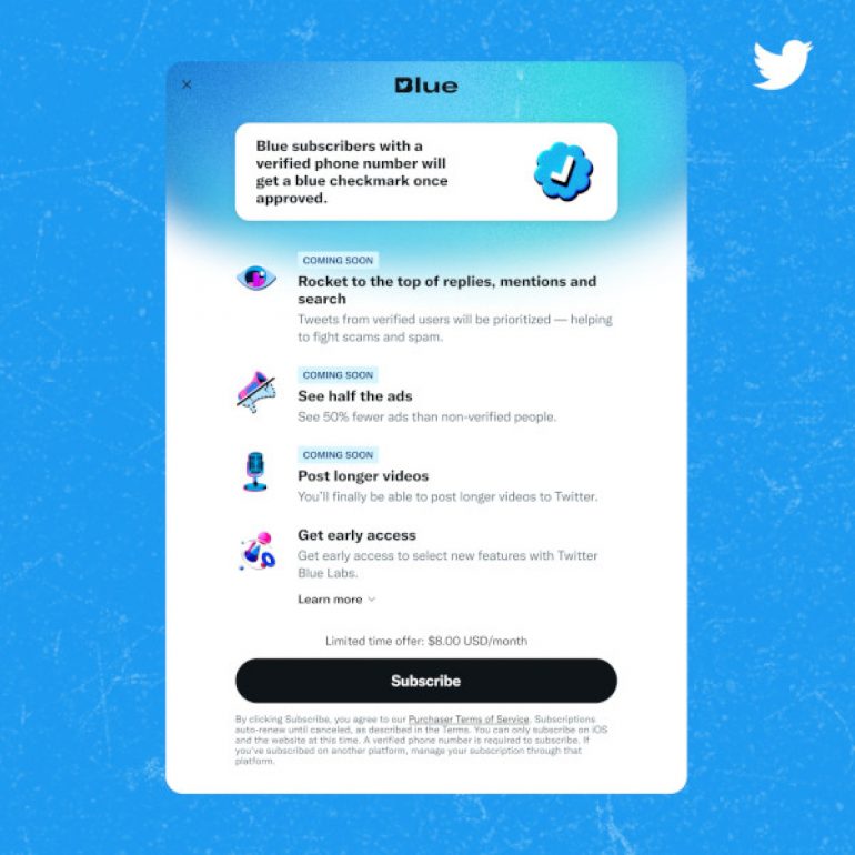 Twitter Blue Relaunched - poster