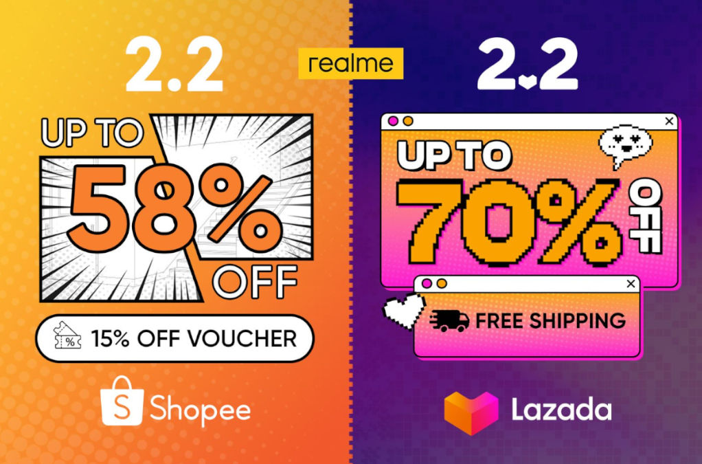 Enjoy Discounts and Offers with realme This Lazada and Shopee 2.2 Sales