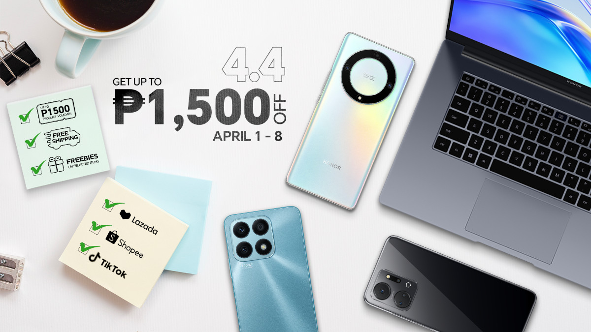 Enjoy Up to PHP 1,500 Off During the HONOR 4.4 Sale on Lazada, Shopee, and TikTok