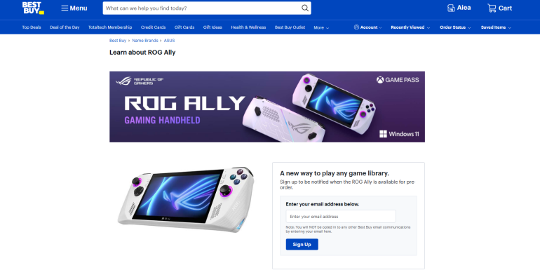 ASUS ROG Ally Handheld Gaming Console Best Buy
